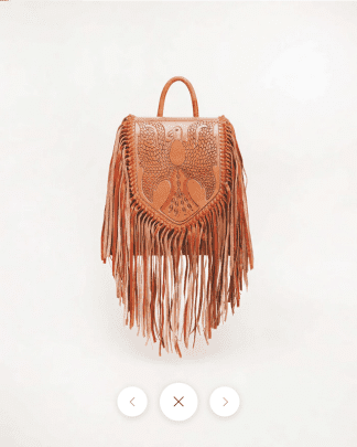Fun With Fringe.  Hide Leather Purse LP-LW-ss25-061-BP