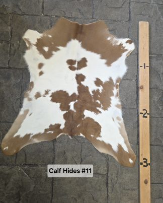 Calf hide Rug  CHD-#11 Brown and White