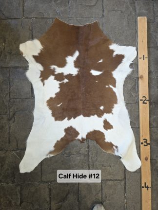 Calf hide Rug  CHD-#12 Brown and White