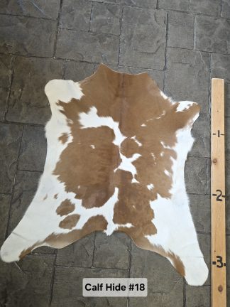 Calf hide Rug  CHD-#18  Brown and White