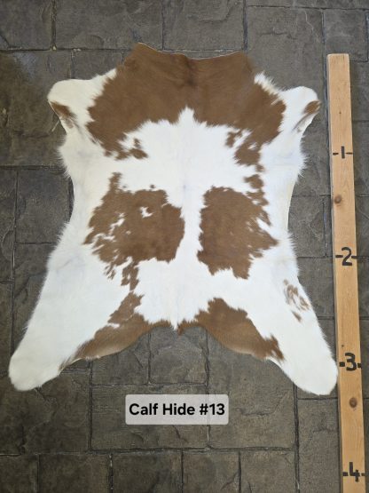 Calf hide Rug  CHD-#13 Brown and White